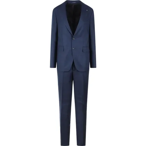 Linen Single-Breasted Tailored Suit , male, Sizes: S - Tagliatore - Modalova