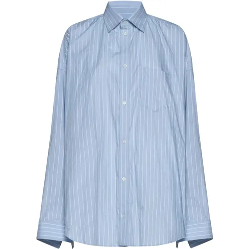 Stilvolle Hemden in Weiß/Blau - Balenciaga - Modalova
