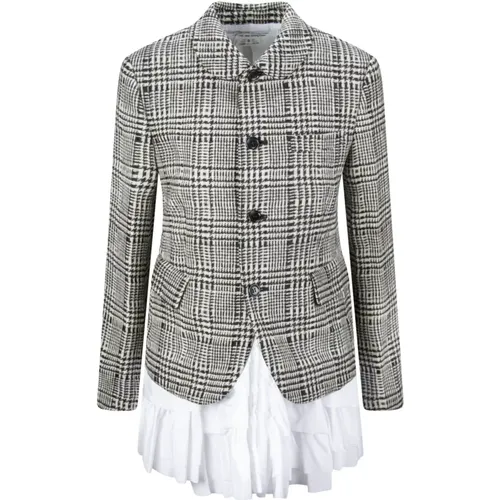 Wool Tweed Shirt Jacket , female, Sizes: S - Comme des Garçons - Modalova