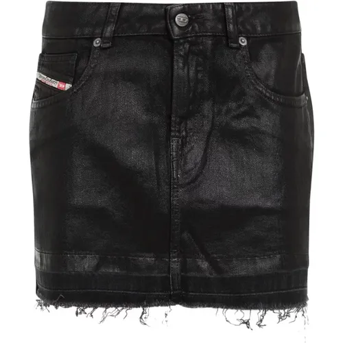 Schwarzer Rock Aw24 , Damen, Größe: W27 - Diesel - Modalova