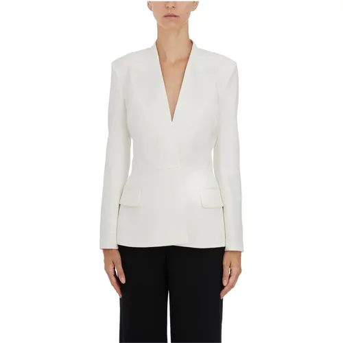 Doppelreihiger Blazer mit Satinrevers - Elisabetta Franchi - Modalova