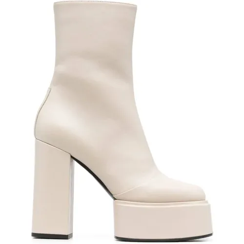 Lara Booties in Milk Leather , female, Sizes: 6 1/2 UK, 7 1/2 UK - 3Juin - Modalova