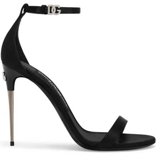 Satin Stiletto Sandals , female, Sizes: 7 UK, 3 UK, 5 UK - Dolce & Gabbana - Modalova