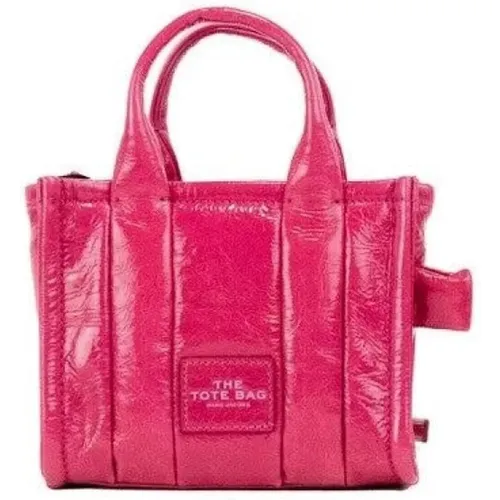 Magenta Crinkle Micro Tote Crossbody Bag , female, Sizes: ONE SIZE - Marc Jacobs - Modalova