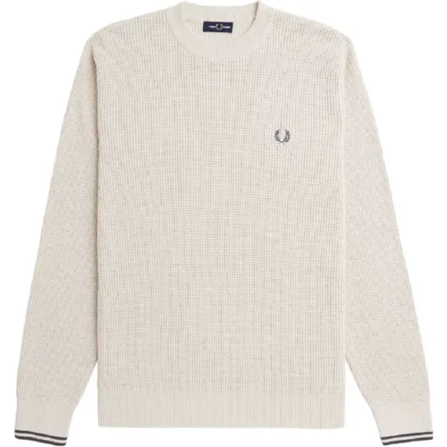 Cream Crew Neck Sweater Aw24 , male, Sizes: XL, M, L, S - Fred Perry - Modalova