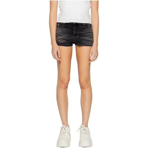 Schwarze Jeansshorts mit Reißverschluss , Damen, Größe: W31 - Tommy Jeans - Modalova