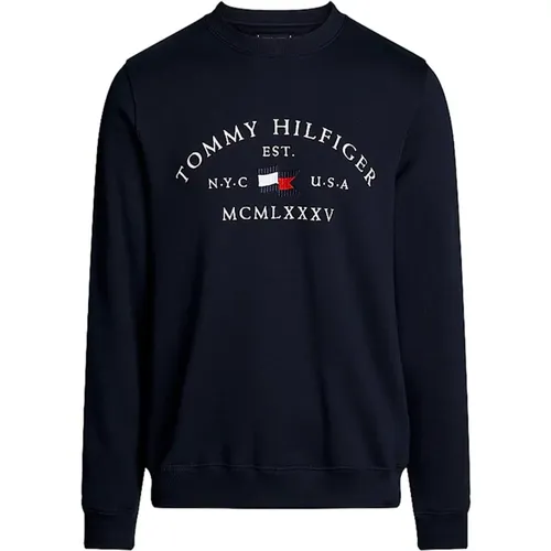 Nautischer Stil Sweatshirt , Herren, Größe: M - Tommy Hilfiger - Modalova