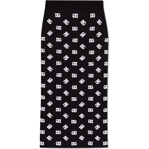 Skirt with monogram , female, Sizes: M, S - Dolce & Gabbana - Modalova