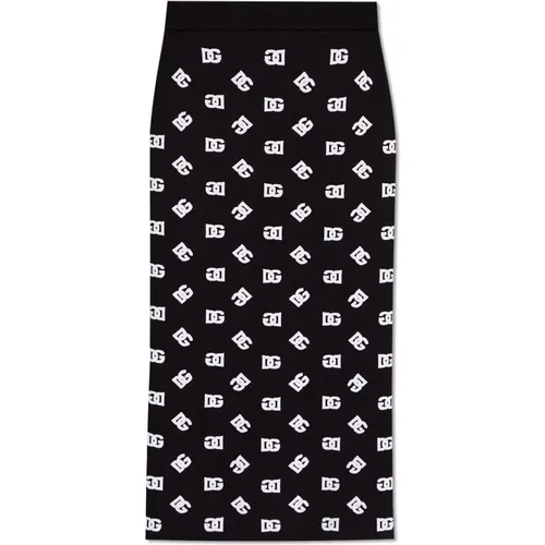 Skirt with monogram , female, Sizes: M, XS, S - Dolce & Gabbana - Modalova