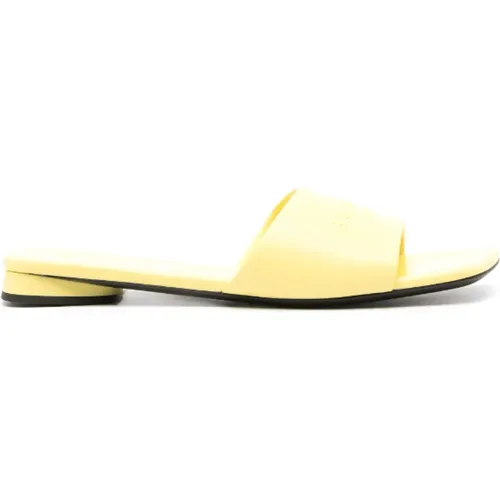 Citron Leather Slides , female, Sizes: 4 UK, 7 UK, 5 UK, 6 UK - Balenciaga - Modalova