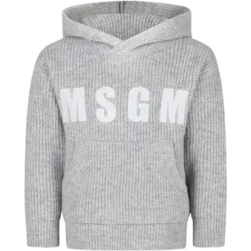 Grauer Kapuzenpullover für Frauen und Mädchen - MSGM - Modalova