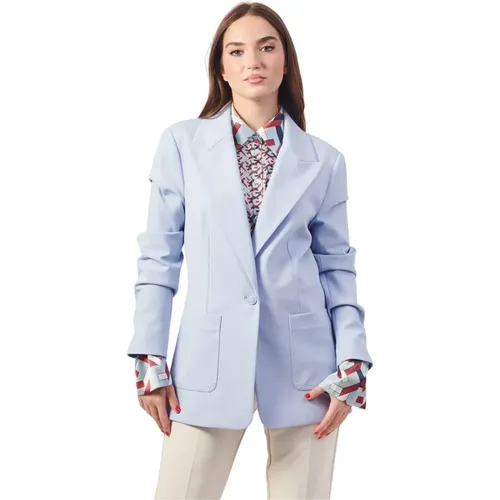 Blaue Crepe Blazer Jacke Damen - Guess - Modalova