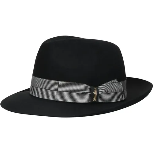 Gestreiftes Hutband Gebürsteter Filzhut , Herren, Größe: 59 CM - Borsalino - Modalova