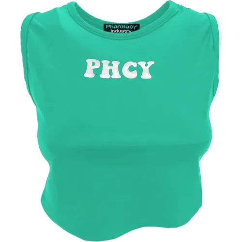 Grüne Polyamid Tops & T-Shirt , Damen, Größe: S - Pharmacy Industry - Modalova