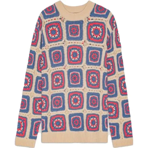 Handmade Vibrant Crochet Crewneck , male, Sizes: L, XL - Nn07 - Modalova
