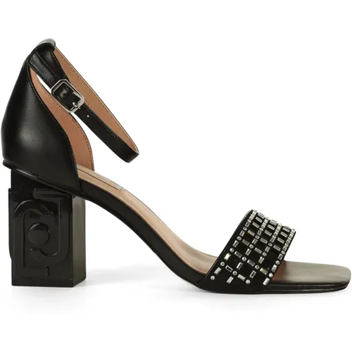 Leather Sandals with Strass , female, Sizes: 5 UK, 4 UK, 6 UK, 7 UK - Liu Jo - Modalova