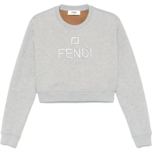 Baumwoll-Jersey Rundhalsausschnitt Pullover - Fendi - Modalova