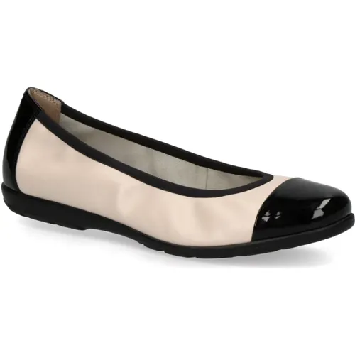 Creme, black casual closed ballerinas , female, Sizes: 4 UK - Caprice - Modalova