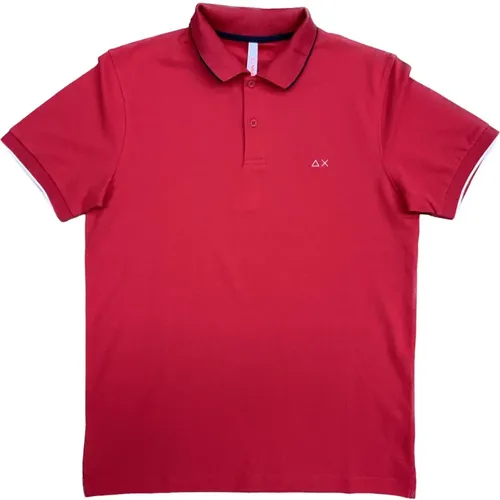 Polo Shirt, Rot , Herren, Größe: M - Sun68 - Modalova