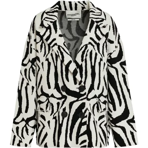 Zebra Jacquard Jacket , female, Sizes: XS - Essentiel Antwerp - Modalova