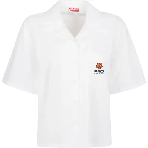 Cropped Hawaiian Short Sleeve Shirt , female, Sizes: S, XS - Kenzo - Modalova