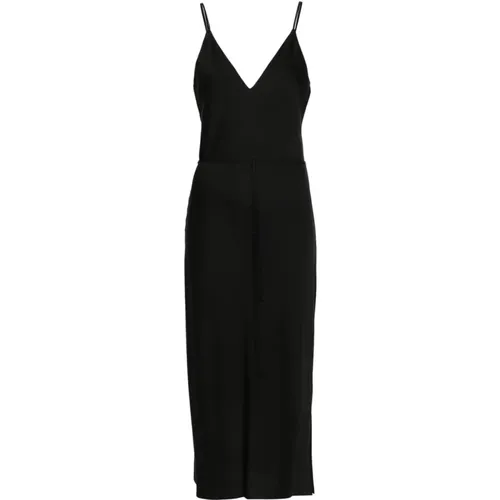 Schwarze Kleider für Frauen,Schwarzes Midi Slip Kleid - Calvin Klein - Modalova