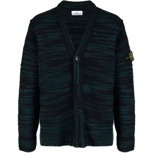 Wool-Blend Knitwear Cardigan with Comp Badge , male, Sizes: L, 2XL - Stone Island - Modalova
