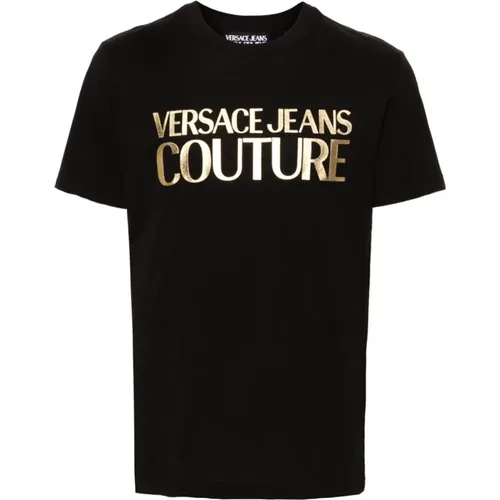 Schwarze T-Shirts und Polos , Herren, Größe: L - Versace Jeans Couture - Modalova