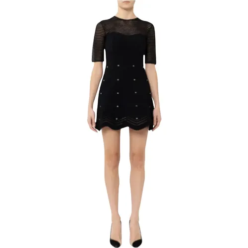 Chevron Mini Dress , female, Sizes: S, L - Elisabetta Franchi - Modalova