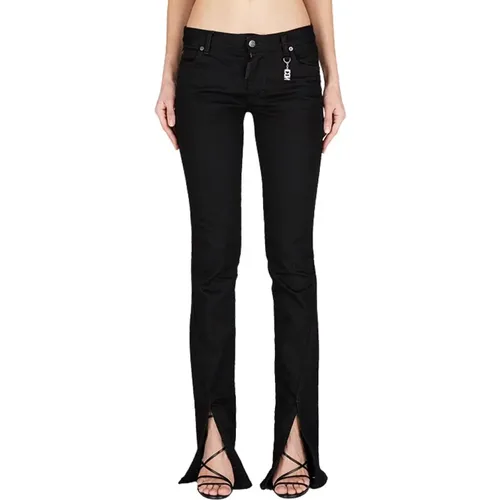 Schwarze Boot-Cut Icon Trumpet Jeans , Damen, Größe: 4XS - Dsquared2 - Modalova