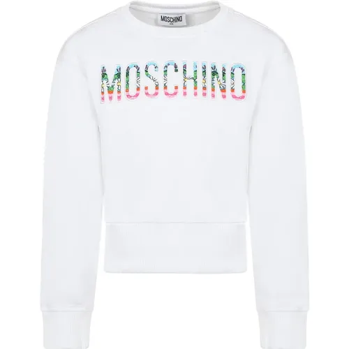 Blumenmuster Weißer Sweatshirt - Moschino - Modalova