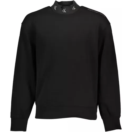 Cotton Sweater with Long Sleeves and Logo , male, Sizes: XL, S, 2XL - Calvin Klein - Modalova