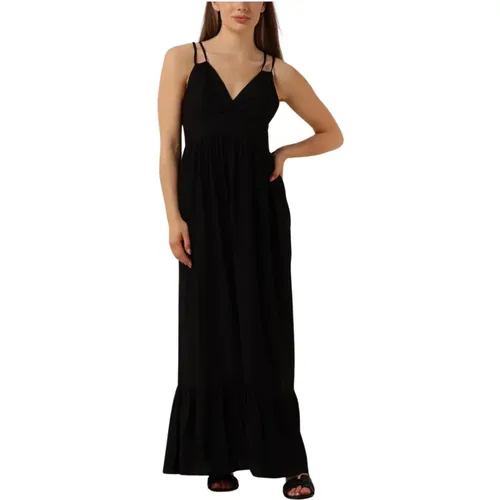 Schwarzes Maxi Strap Kleid , Damen, Größe: M - Co'Couture - Modalova