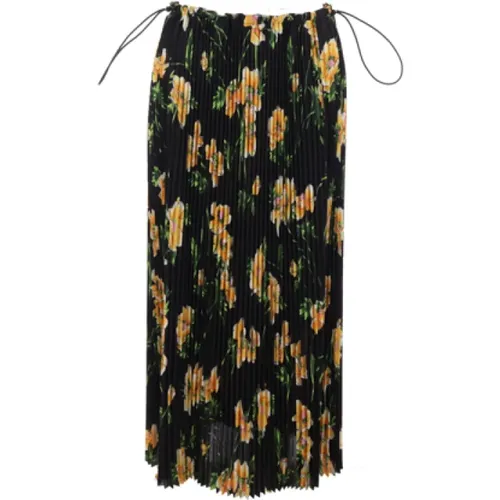 Floral Print Pleated Skirt , female, Sizes: S, XS - Balenciaga - Modalova