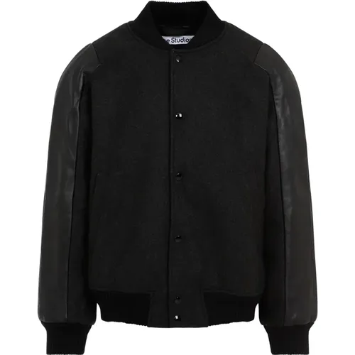 Dunkelgraue Melange Bomberjacke - Acne Studios - Modalova