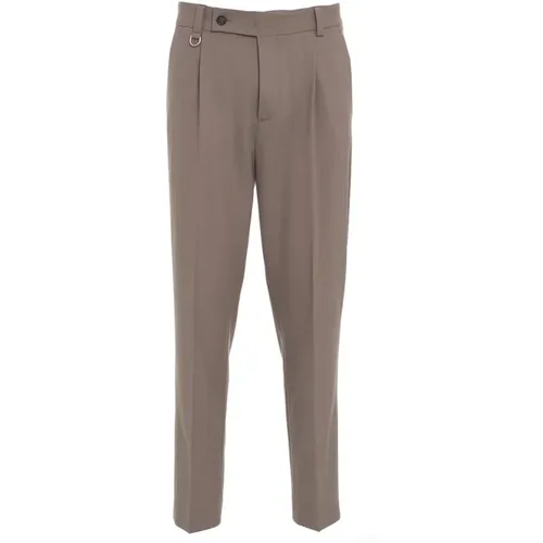 Grey Trousers for Men , male, Sizes: L - Paolo Pecora - Modalova