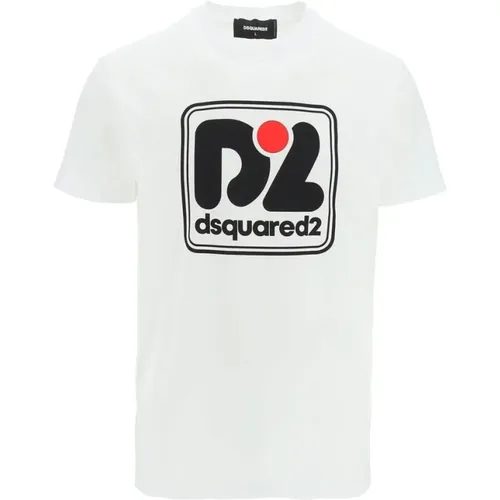 Baumwoll-T-Shirt mit Markenprint , Herren, Größe: 2XL - Dsquared2 - Modalova