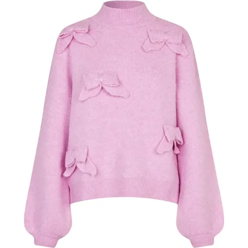 Rosa Schleifen Pullover , Damen, Größe: S - Cras - Modalova