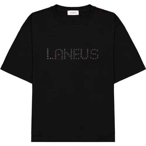 T-shirt with personalized lettering , female, Sizes: 2XL, S, M, XL, L - Laneus - Modalova