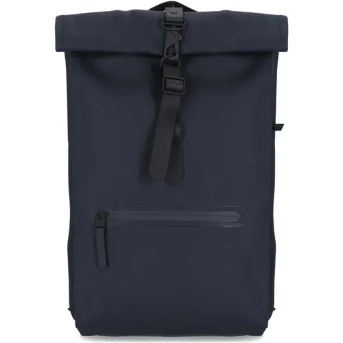 Blauer wasserdichter Rucksack mit Griff und verstellbaren Gurten - Rains - Modalova