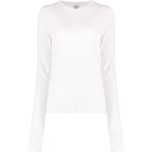 Silk-Cuffed V-Neck Knit Sweater , female, Sizes: XS, S, M - TotêMe - Modalova