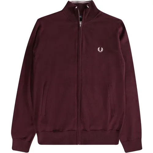 Klassischer Wollmischung Reißverschluss-Cardigan , Herren, Größe: L - Fred Perry - Modalova