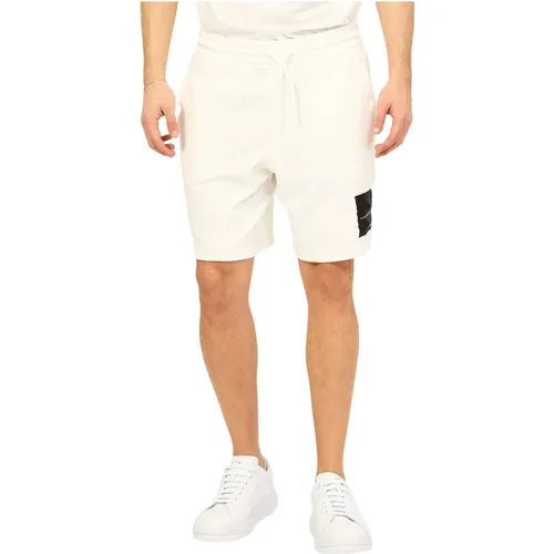 Organische Baumwolle Weiße Bermuda Shorts - Armani Exchange - Modalova