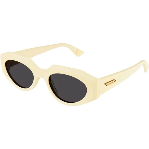 Oval femenine ivory sunglasses , female, Sizes: 52 MM - Bottega Veneta - Modalova