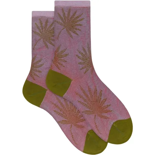 Leichte Baumwollblattmuster-Socken , Damen, Größe: S - Gallo - Modalova