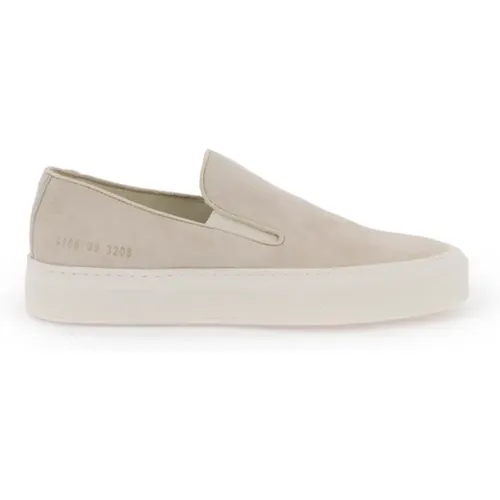 Suede Slip-On Sneakers with Number Print , female, Sizes: 3 UK, 5 UK, 4 UK - Common Projects - Modalova