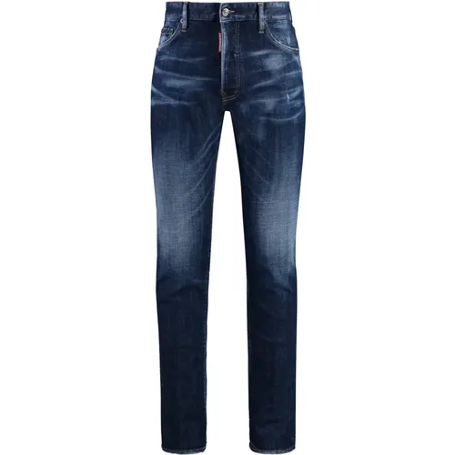 Slim Fit Jeans mit Metall-Details , Herren, Größe: L - Dsquared2 - Modalova