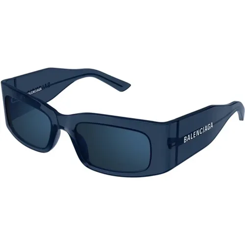 Blaues Gestell Blaue Gläser Sonnenbrille - Balenciaga - Modalova