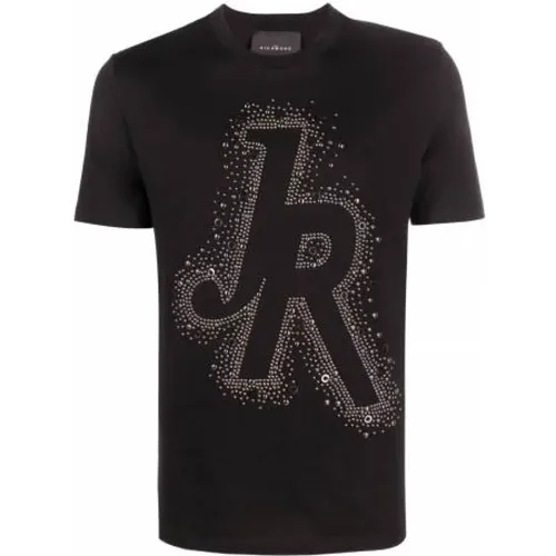 Logo Applique Baumwoll T-Shirt , Herren, Größe: M - John Richmond - Modalova