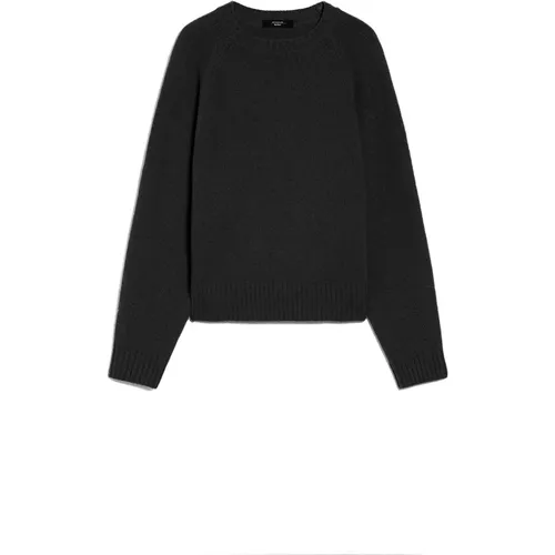 Schwarzer Wollpullover Raglanärmel , Damen, Größe: M - Max Mara - Modalova